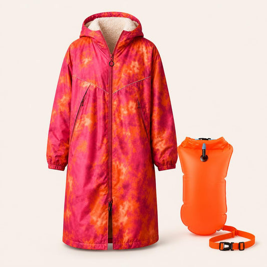 Afterswim Kit — changing robe and orange safety tow float