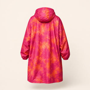 Sherpa-lined waterproof changing robe — back view